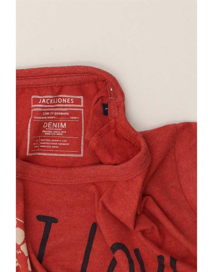 Jack & Jones Herre grafisk T-shirt Top Stor Rød