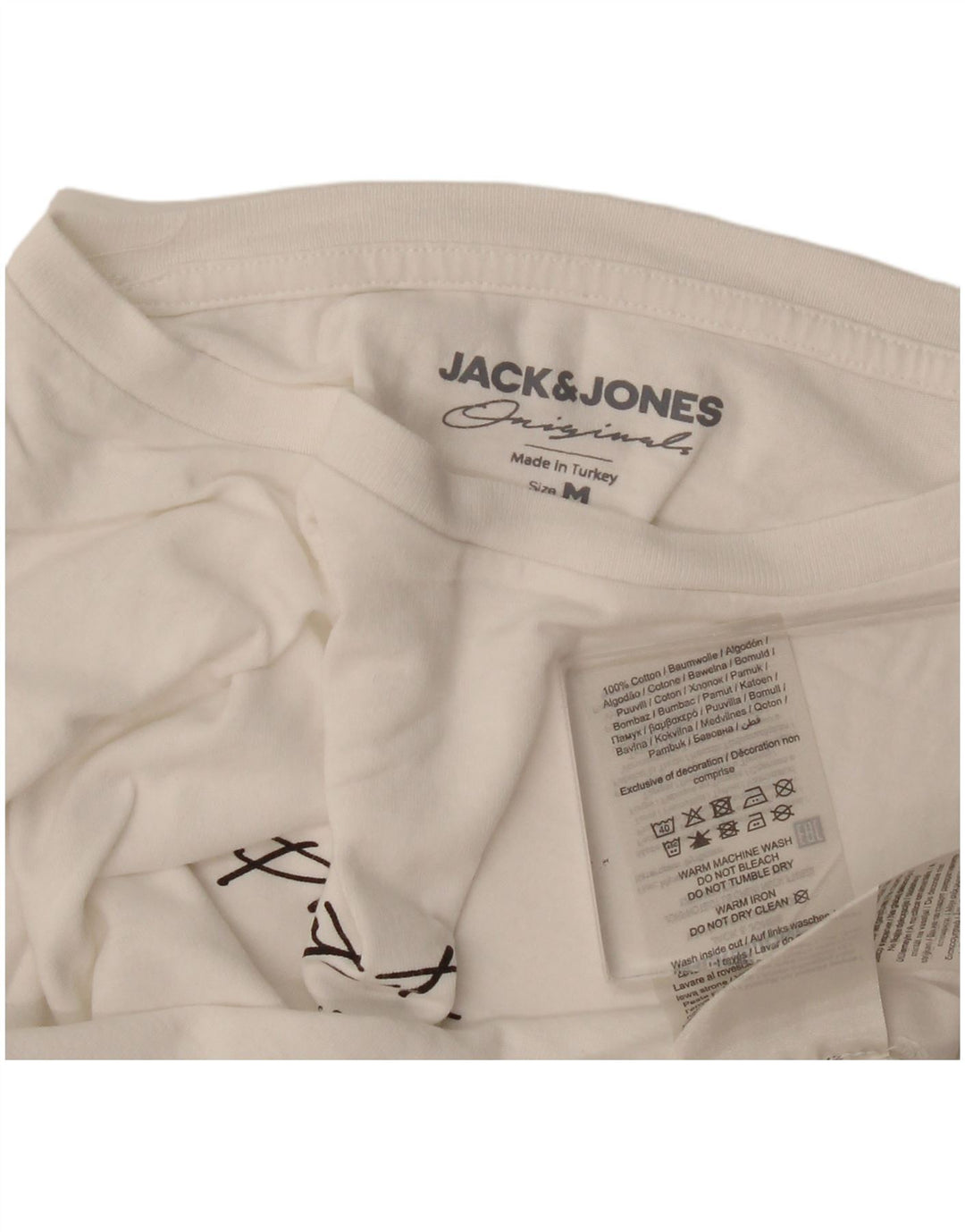 Jack & Jones Herre grafisk top Langærmet mellemhvid bomuld