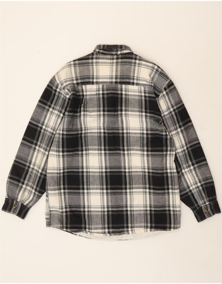 IVY CREW Mens Flannel Shirt Medium Black Check Vintage Ivy Crew and Second-Hand Ivy Crew from Messina Hembry 