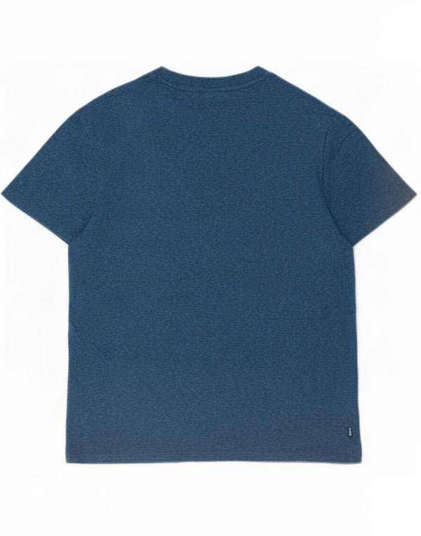 Superdry T-shirt top til mænd, stor blå flækket bomuld