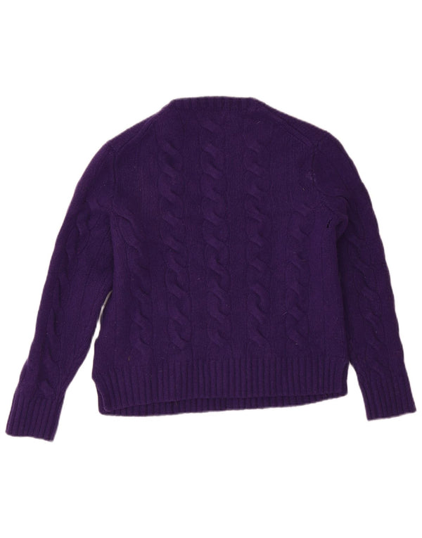 Polo Ralph Lauren Dame Crew Neck Jumper Sweater UK 14 Large Purple