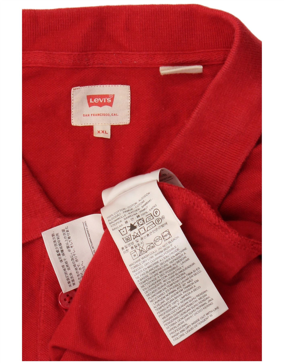 Levi's herre poloshirt 2XL rød bomuld