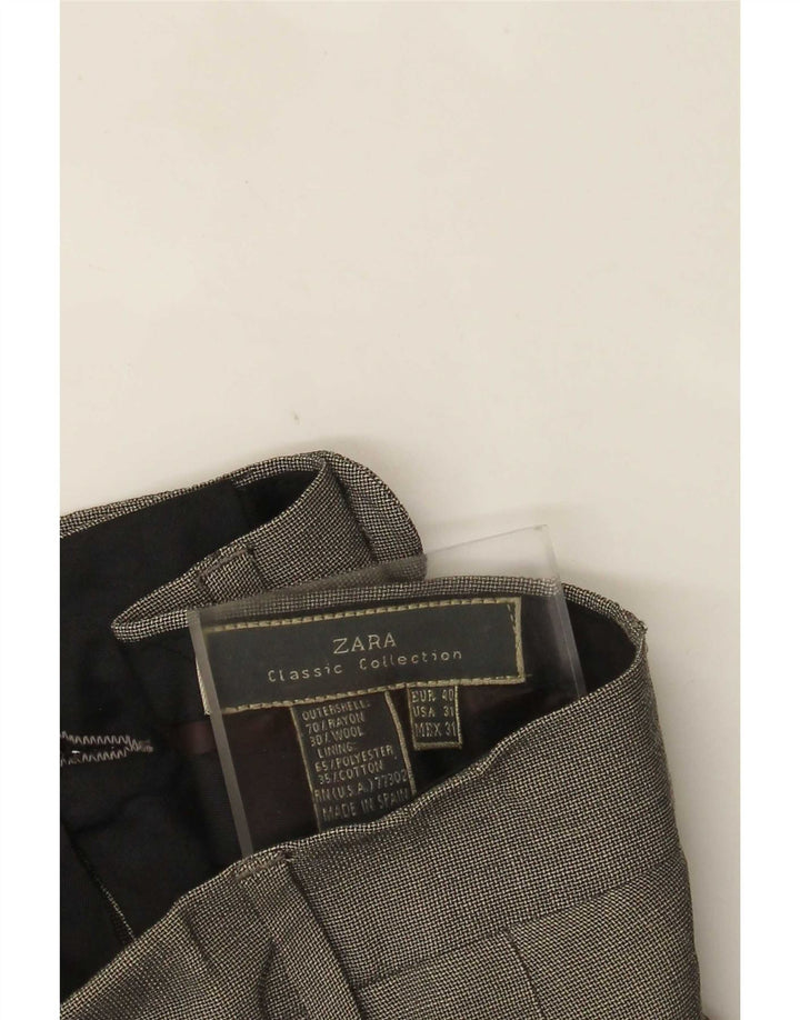 Zara Herre Pegged Suit Bukser EU 40 Medium W31 L30 Grå ternet Rayon