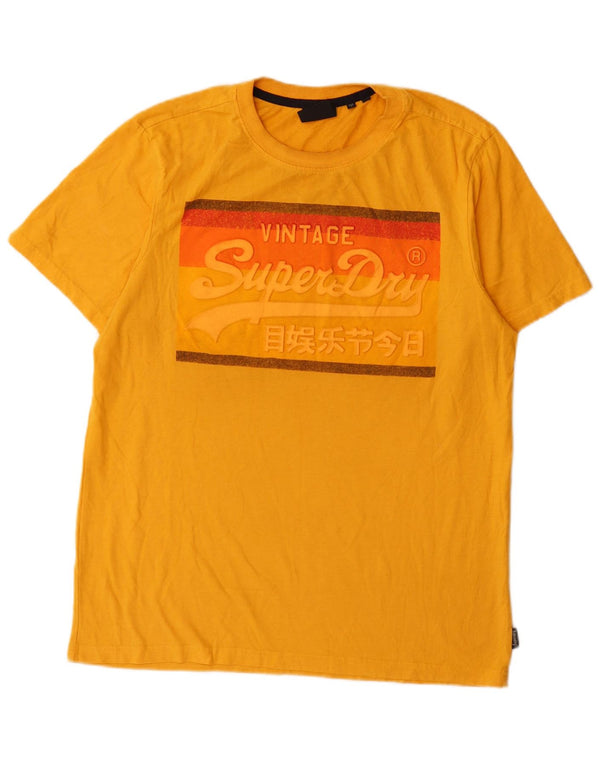 Superdry Grafisk T-shirt top til mænd XL gul bomuld