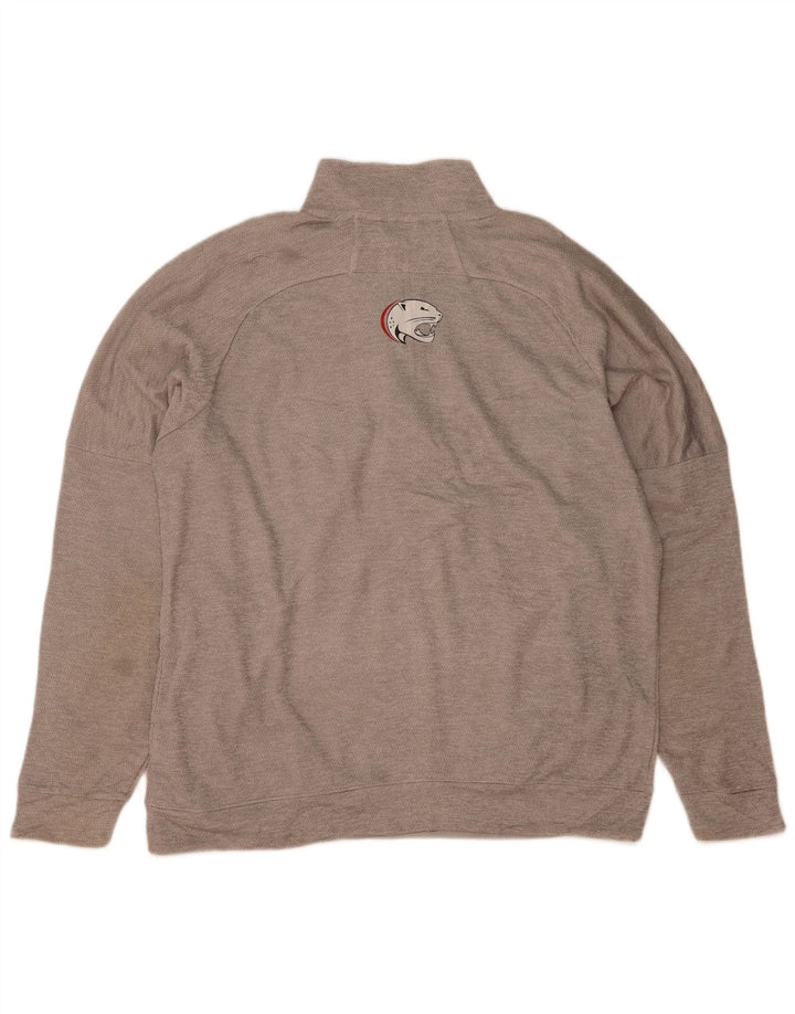 ADIDAS grafisk sweatshirt med lynlås til mænd XL Grå polyester