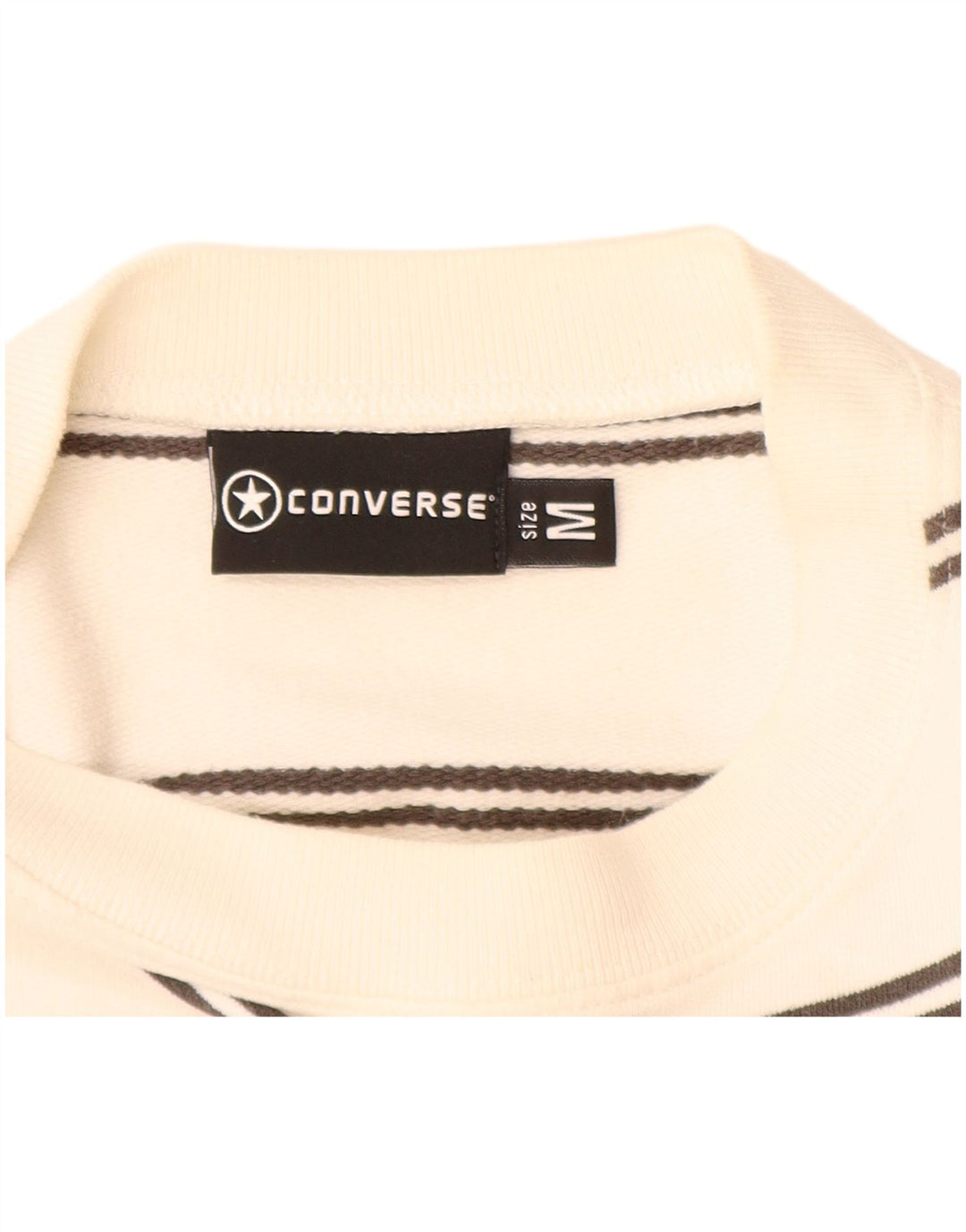 CONVERSE Grafisk sweatshirt til mænd Medium Off White Stribet bomuld