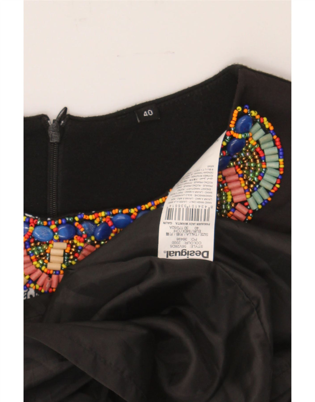 DESIGUAL Womens Long Sleeve Shift Dress EU 40 Medium Multicoloured Paisley Vintage Desigual and Second-Hand Desigual from Messina Hembry 