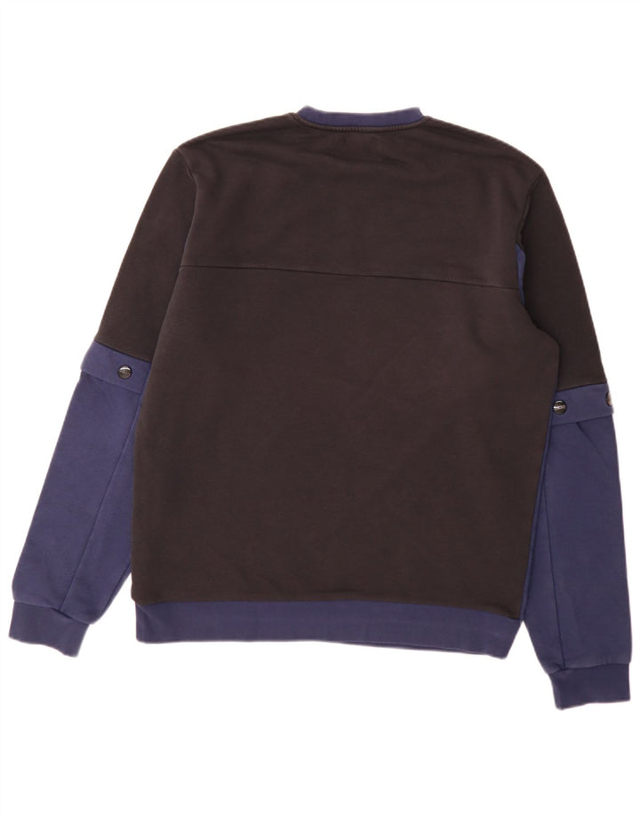 Iceberg Herre Grafisk Sweatshirt Jumper Stor Sort Colourblock Bomuld
