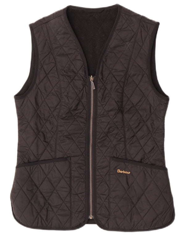 Barbour Womens Quiltet Gilet UK 10 Small Black Polyamide