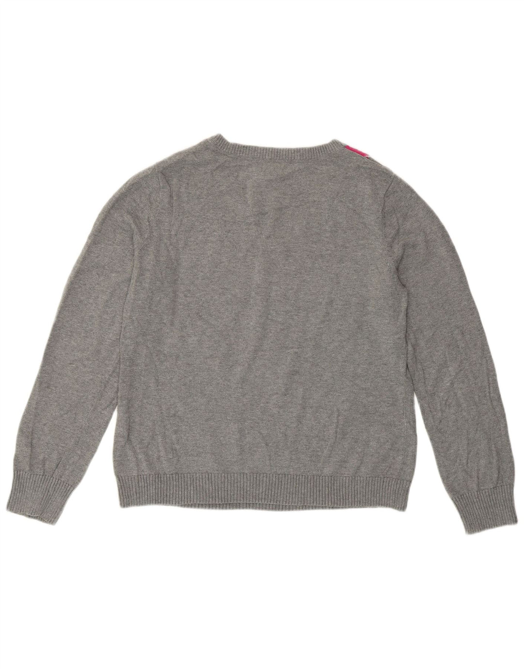Izod Dame V-hals sweater UK 14 Large Grey Argyle/Diamond