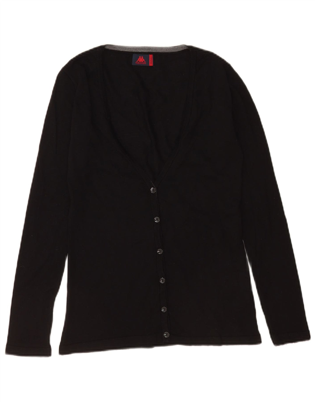 Kappa Dame Cardigan Sweater UK 6 XS Sort Uld