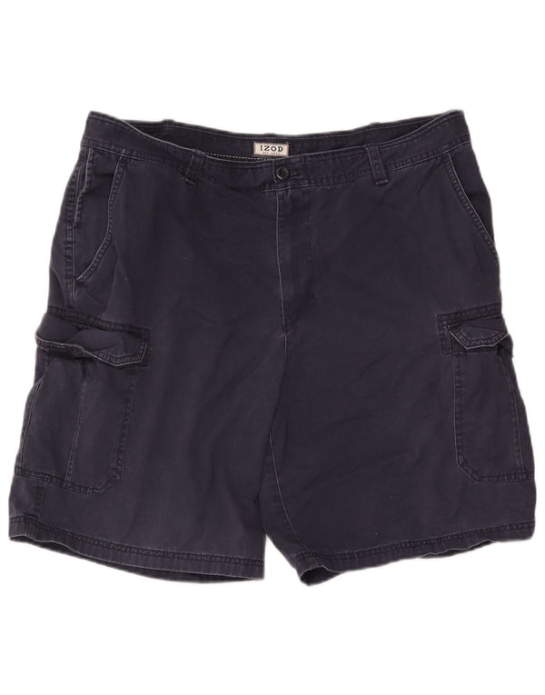 Izod Herre Cargo Shorts W38 XL Marineblå Bomuld