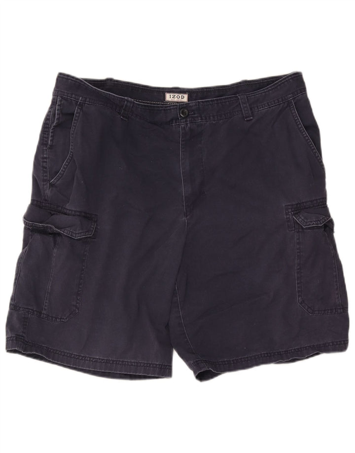 Izod Herre Cargo Shorts W38 XL Marineblå Bomuld