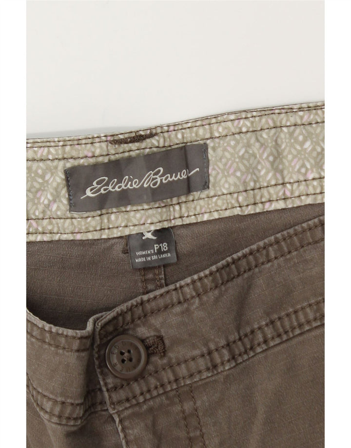 Eddie Bauer Dame Cargo Shorts US 18 2XL W40 Grå Bomuld
