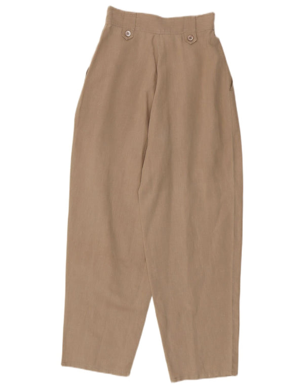 Vintage kvinders højtaljede fritidsbukser EU 36 Small W24 L28 Beige