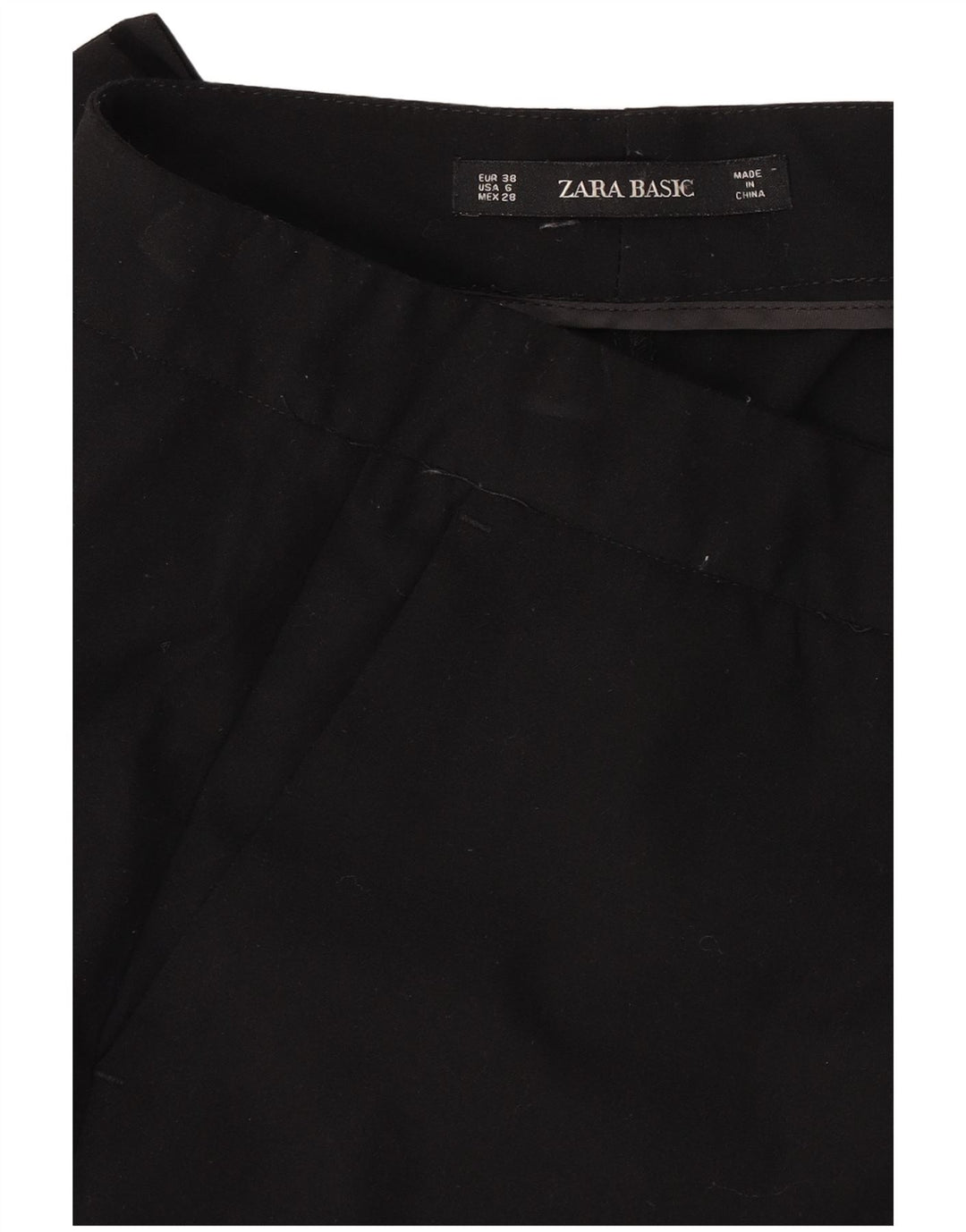 Zara Dame Slim Chino Bukser EU 38 Small W28 L26 Sort Polyester