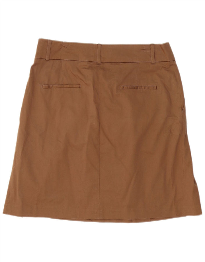 Zara Kvinder Plisseret A-Line nederdel Stor W34 Brun