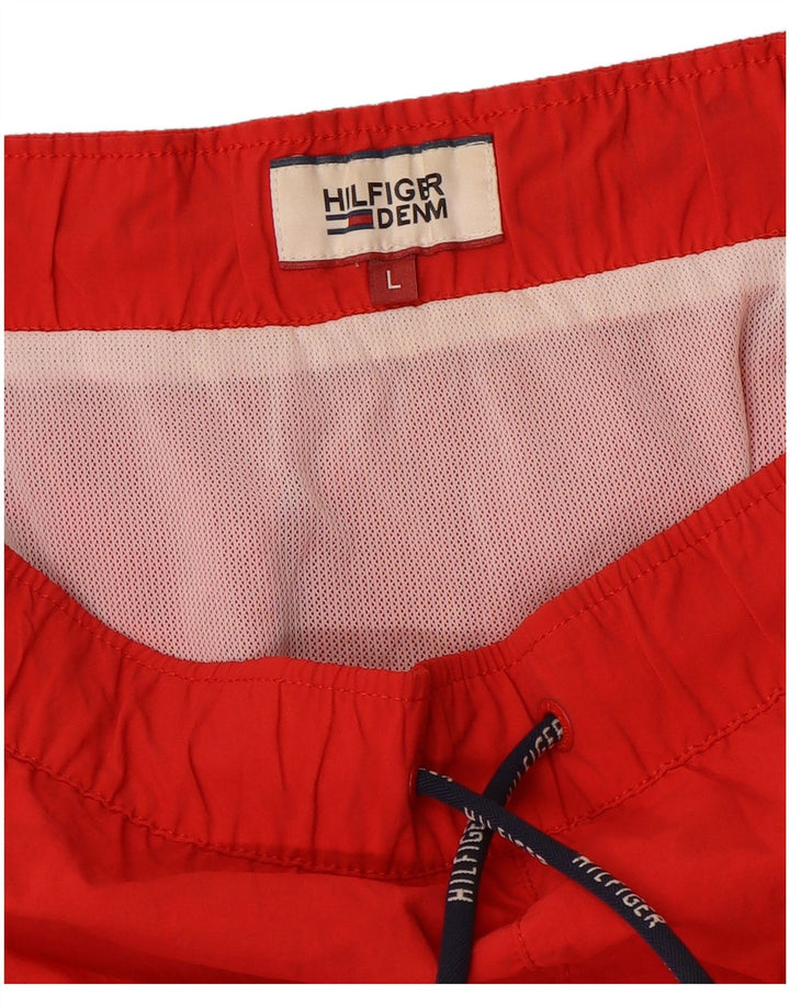 Tommy Hilfiger Grafiske badeshorts til mænd, store røde