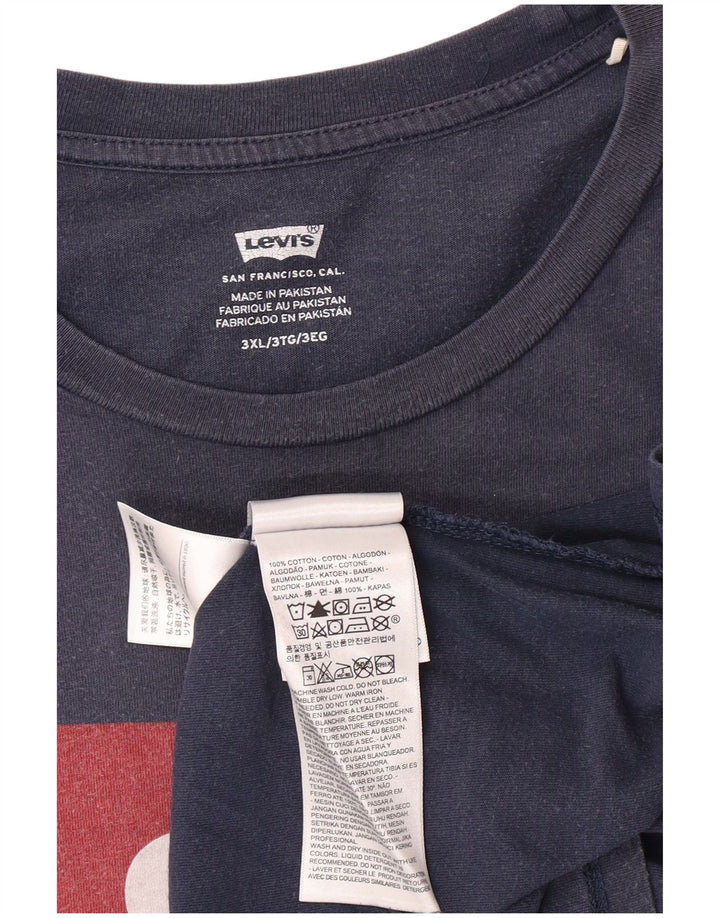 Levi's Herre grafisk T-shirt top 3XL marineblå bomuld