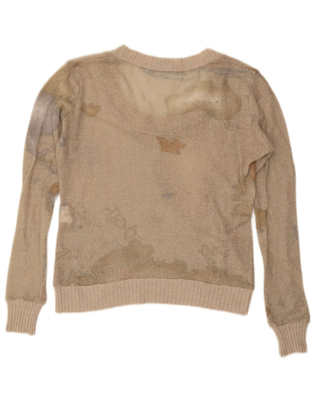 ALVIERO MARTINI Dame Boat Neck Jumper Sweater UK 14 Medium Beige