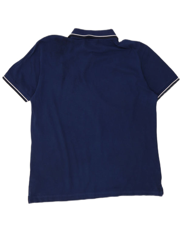 Diadora Mens Polo Shirt 2XL Navy Blue Cotton