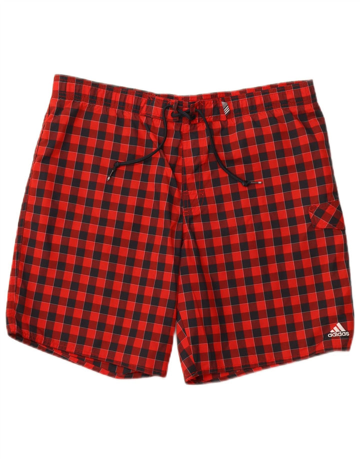 ADIDAS Badeshorts til mænd Medium Rød Gingham Polyester