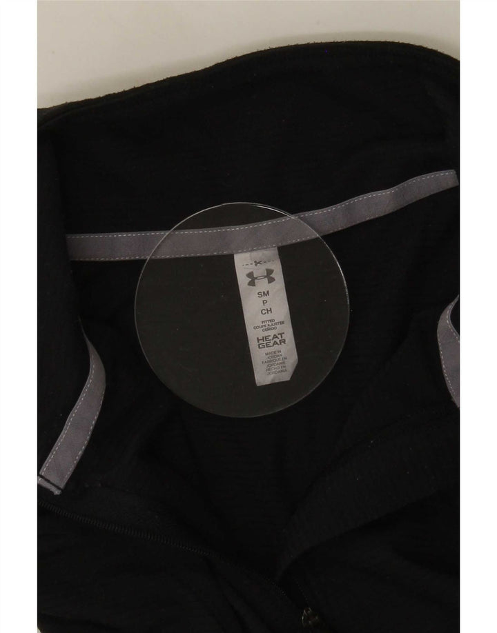 Under Armour Herre Heat Gear Zip Neck Top Langærmet Lille Sort