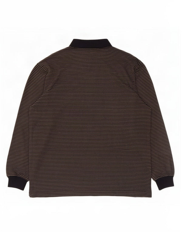 Pierre Cardin Herre Polo Neck Jumper Sweater Medium Grå Stribet Ny Uld