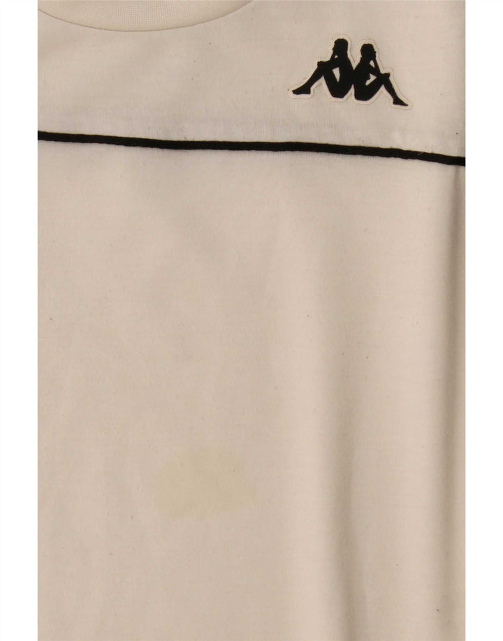 Kappa Herre grafisk T-shirt Top Medium White Colourblock
