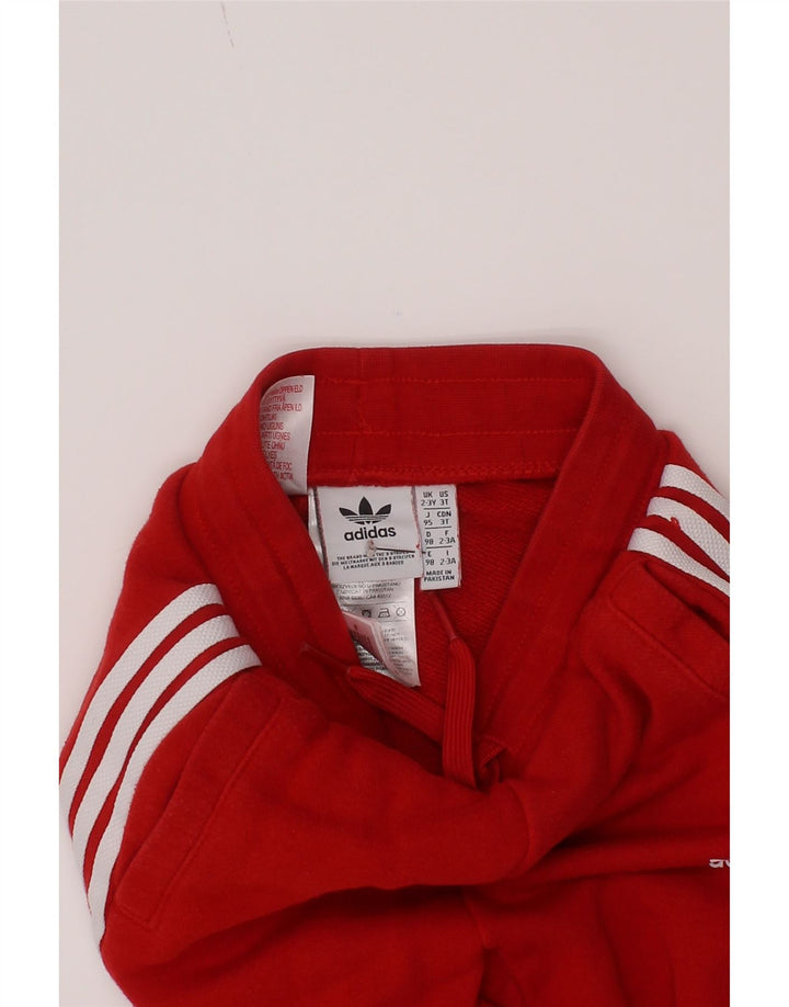 Adidas Drenge Træningsdragt Bukser Joggers 2-3 År Rød Bomuld