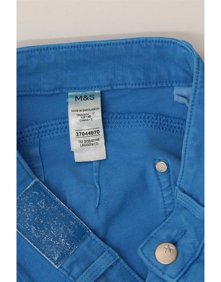 Marks & Spencer Dame Denim Bermuda Shorts UK 12 Medium W28 Blå Bomuld