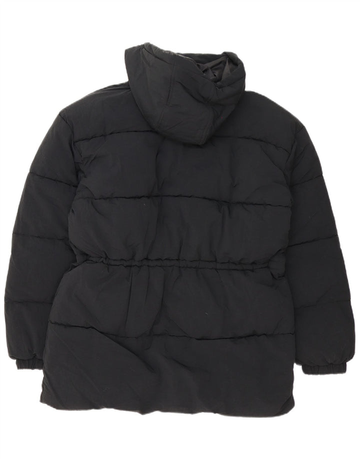Topshop Dame Hætte Oversized Polstret Jakke UK 8 Small Black Polyester