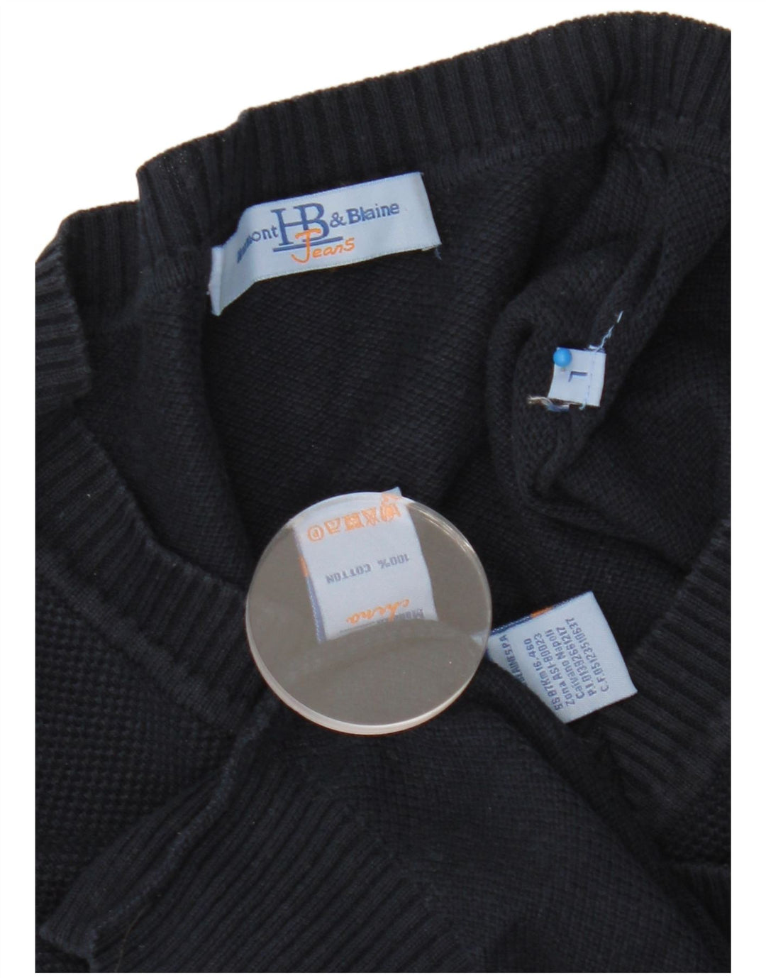 Harmont & Blaine Herre V-hals sweater Stor marineblå bomuld