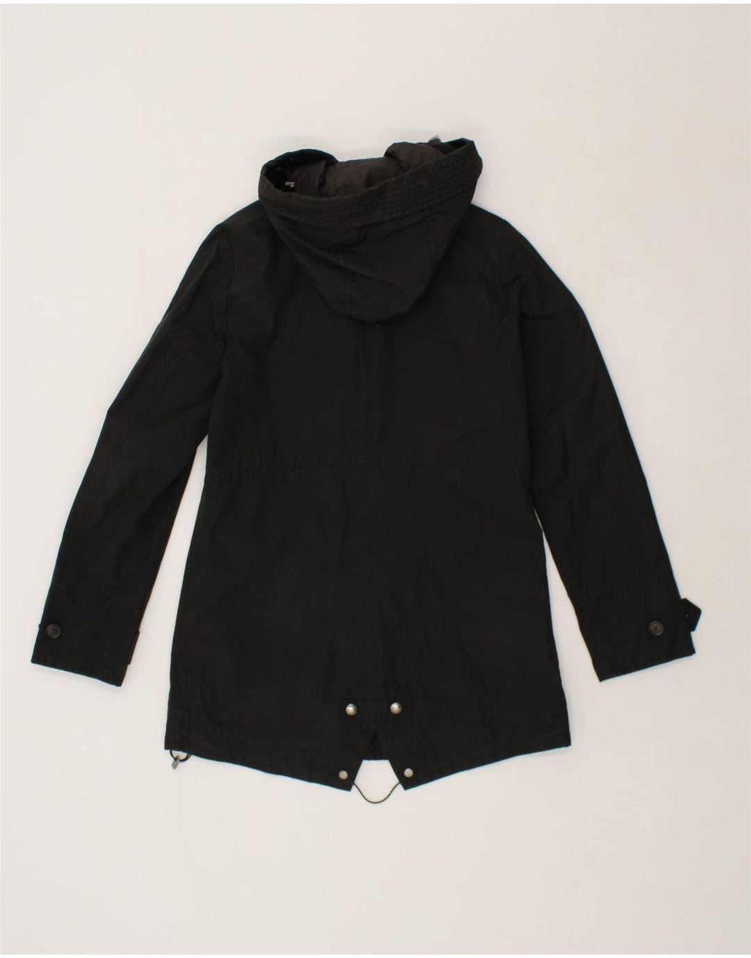 WOOLRICH Womens Hooded Parka Jacket UK 6 XS Black Cotton Vintage Woolrich and Second-Hand Woolrich from Messina Hembry 