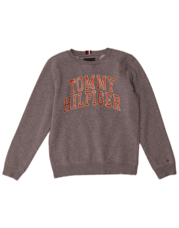 Tommy Hilfiger drenge grafisk sweatshirt trøje 11-12 år grå bomuld