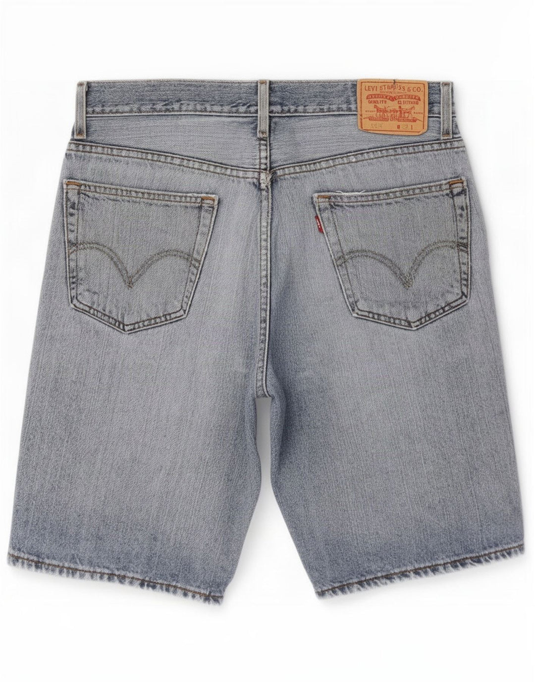 Levi's Herre 505 Distressed Regular Fit denimshorts Medium W32 Blue Cotton
