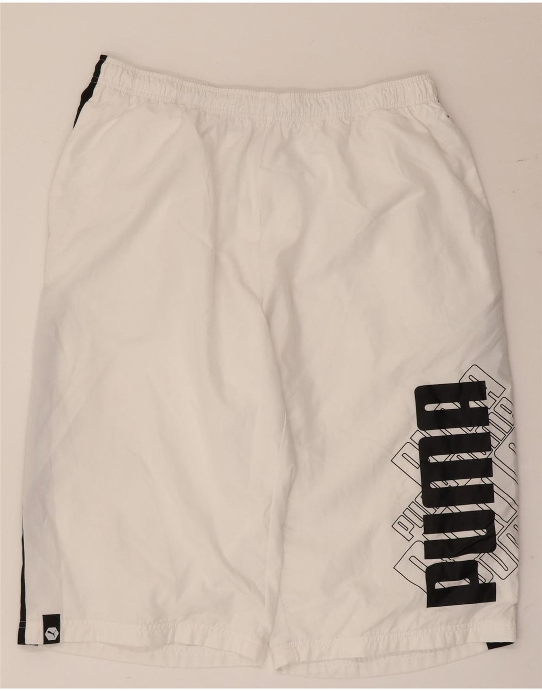 Puma Herre grafiske sportsshorts XL Hvid Colourblock Polyester