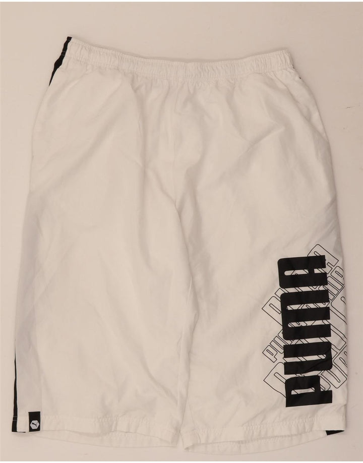 Puma Herre grafiske sportsshorts XL Hvid Colourblock Polyester