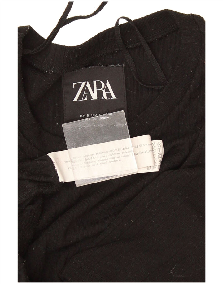 Zara Dame Maxi Dress UK 8 Small Black Polyester