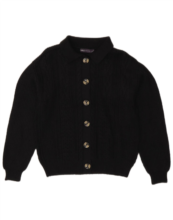 Marks & Spencer dame cardigan sweater UK 6 XS Sort viskose