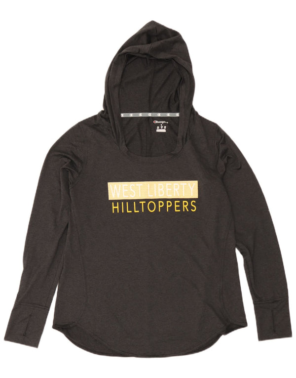 Champion Dame Hooded Grafisk Top Langærmet UK 16 Large Grey