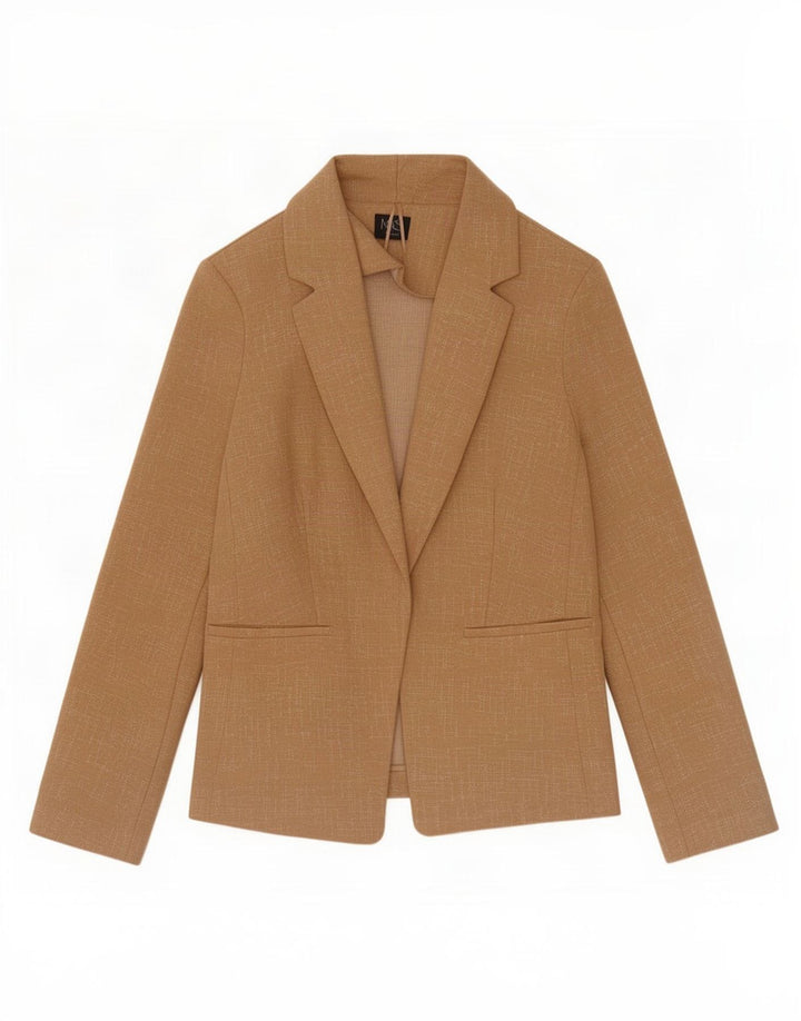 Marks & Spencer Dame Oversized Blazer Jacket UK 10 Small Beige Flecked