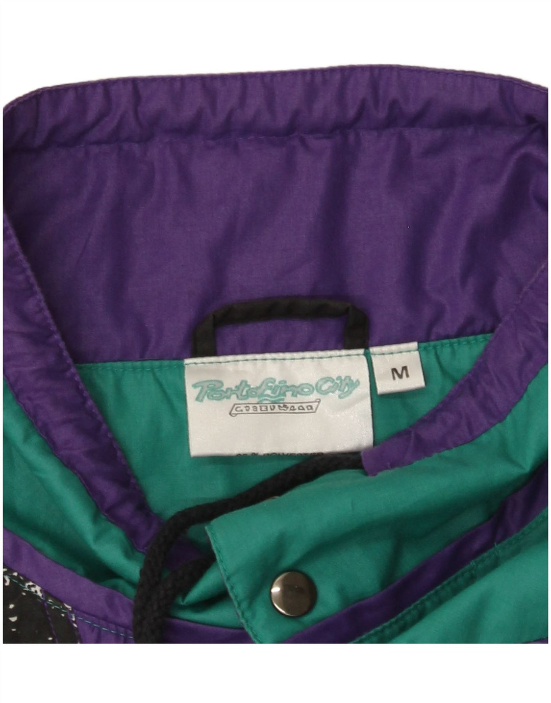 VINTAGE Herre Pullover Træningsdragt Topjakke Medium Sort Colourblock