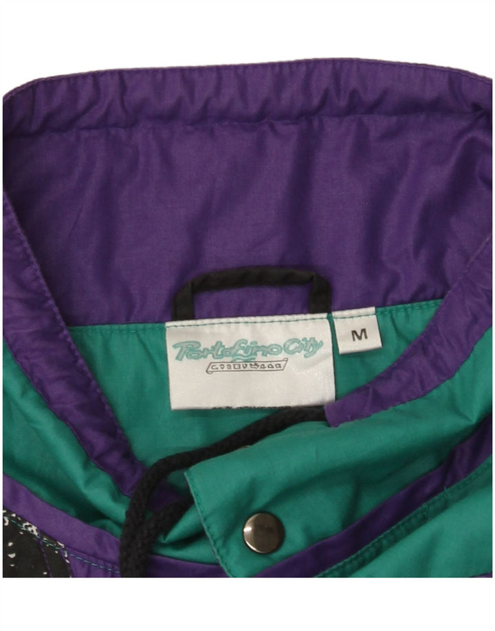 VINTAGE Herre Pullover Træningsdragt Topjakke Medium Sort Colourblock