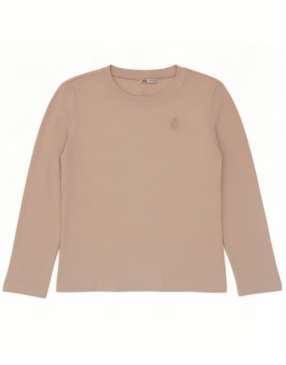 Zara Dame Top Langærmet UK 14 Medium Beige Polyester