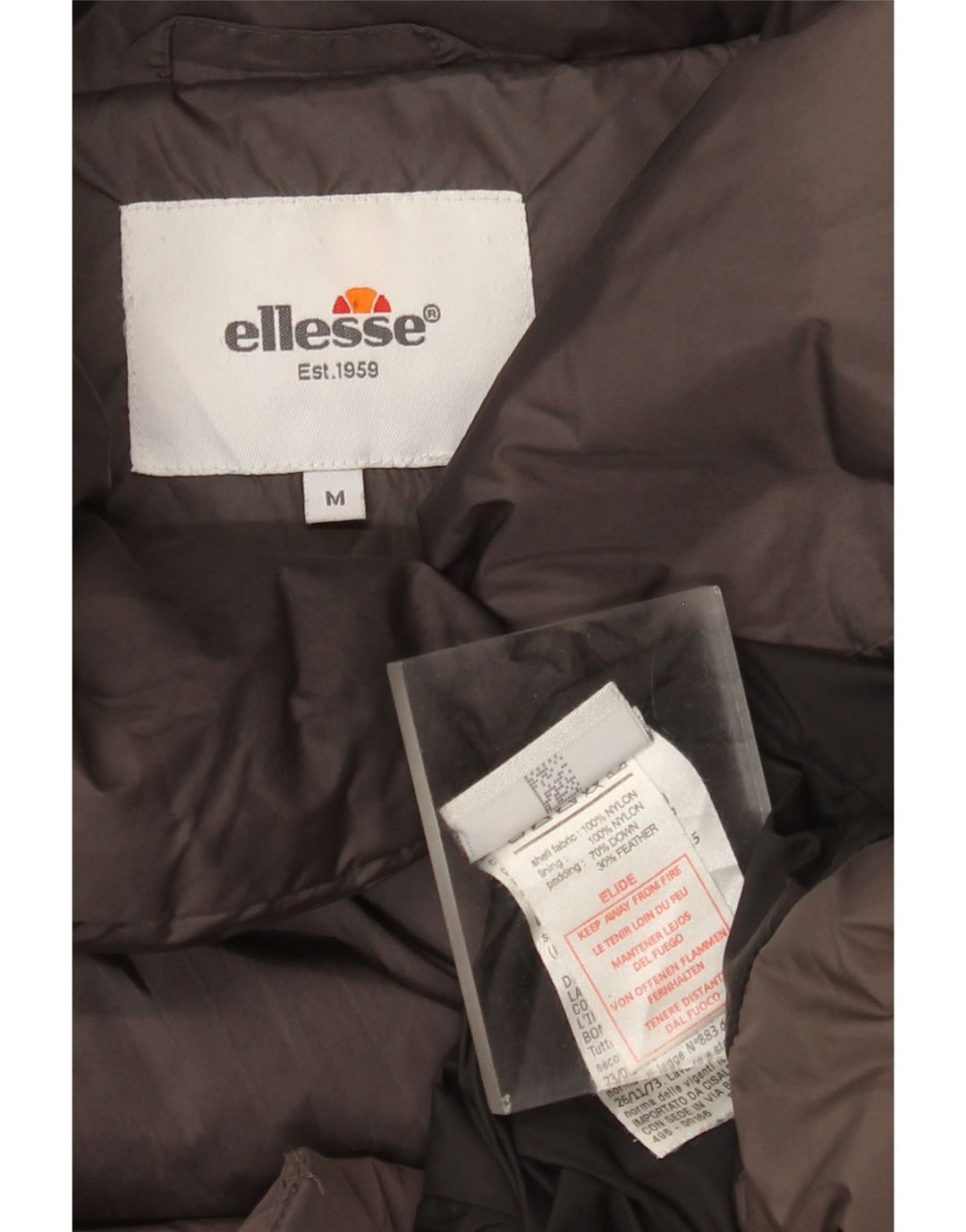 Ellesse Dame Polstret Jakke UK 14 Medium Grå Nylon