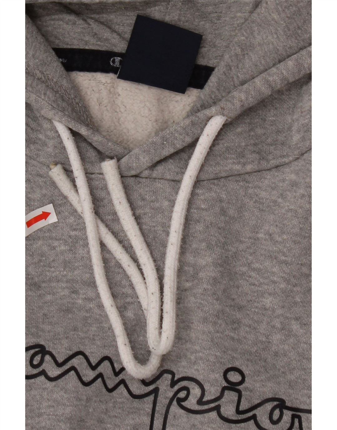 CHAMPION Mens Graphic Hoodie Jumper Large Grey Cotton