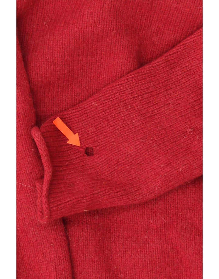 Jigsaw Dame Roll Neck Jumper Sweater UK 12 Medium Rød lammeuld