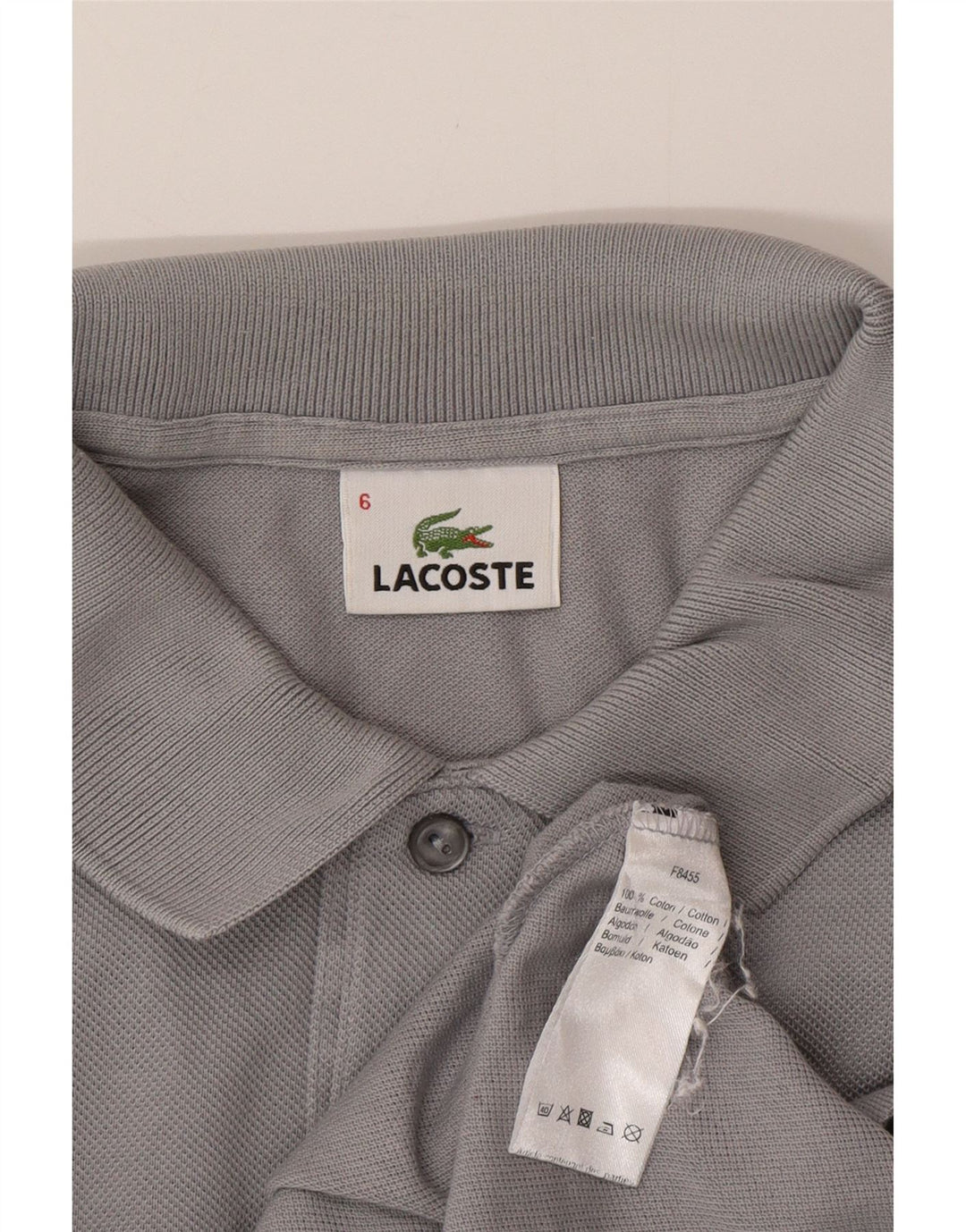 LACOSTE Poloskjorte til mænd str. 6 XL Grå bomuld