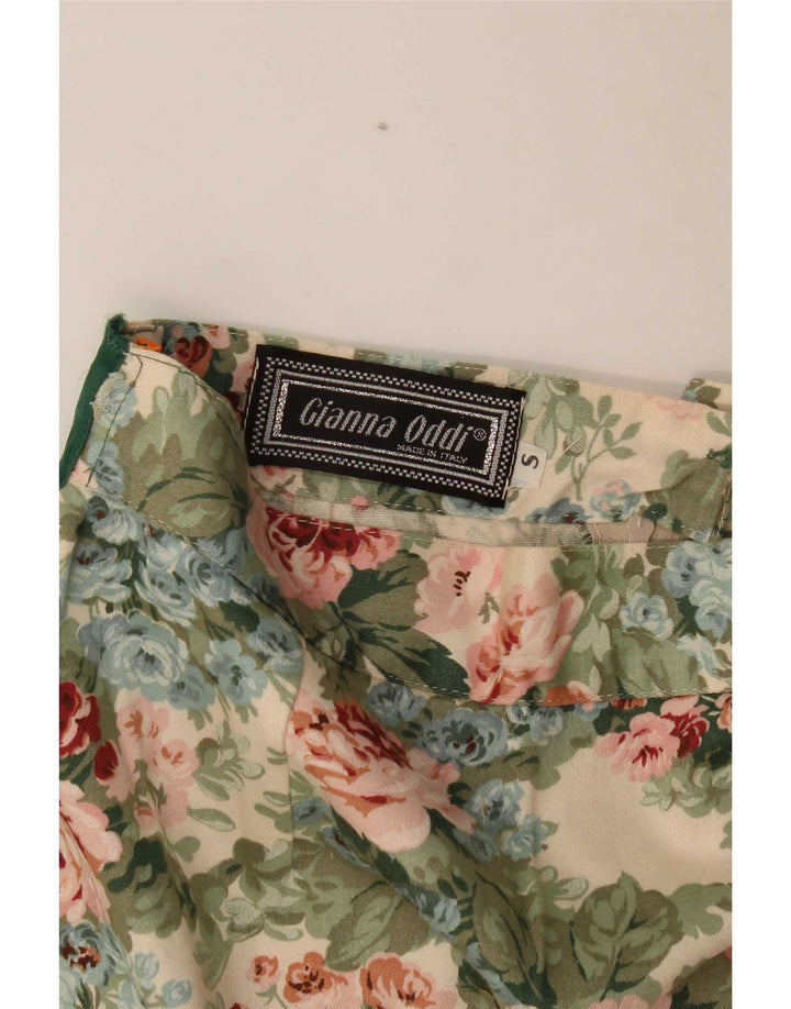Vintage dame mini nederdel lille W26 flerfarvet blomster